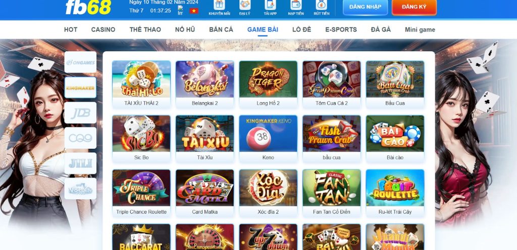 Những trò chơi hấp dẫn tại KingMaker FB68    