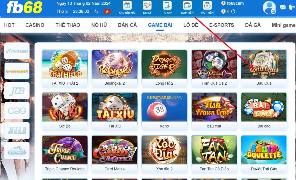 Cách chơi game bầu cua tại FB68